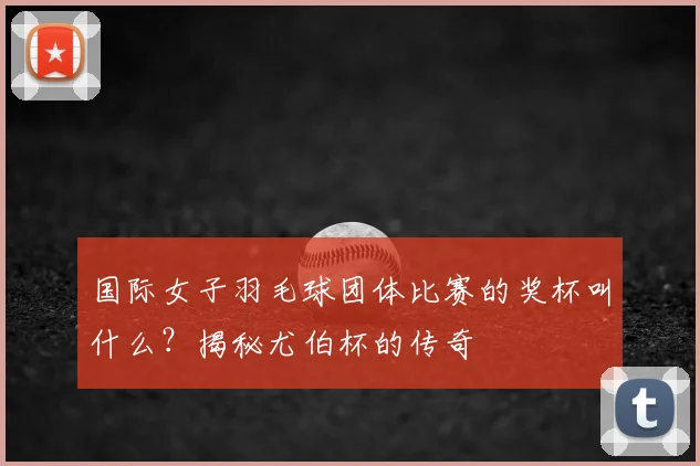 国际女子羽毛球团体比赛的奖杯叫什么？揭秘尤伯杯的传奇